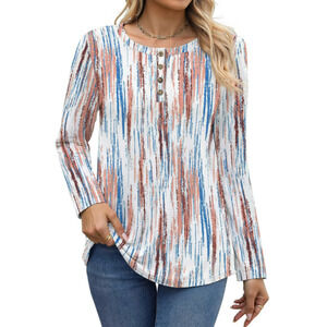 Fantaslook Blouses for Women Henley Long Sleeve Shirts
